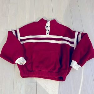 Urban Outfitters BDG Varsity Fleece Jacket Sweatshirt Red Valentines Day